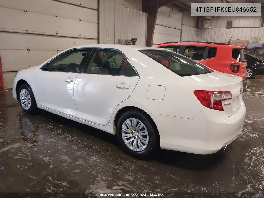 2014 Toyota Camry L VIN: 4T1BF1FK6EU846652 Lot: 40198300