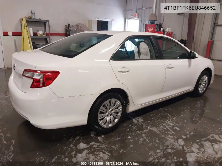 2014 Toyota Camry L VIN: 4T1BF1FK6EU846652 Lot: 40198300