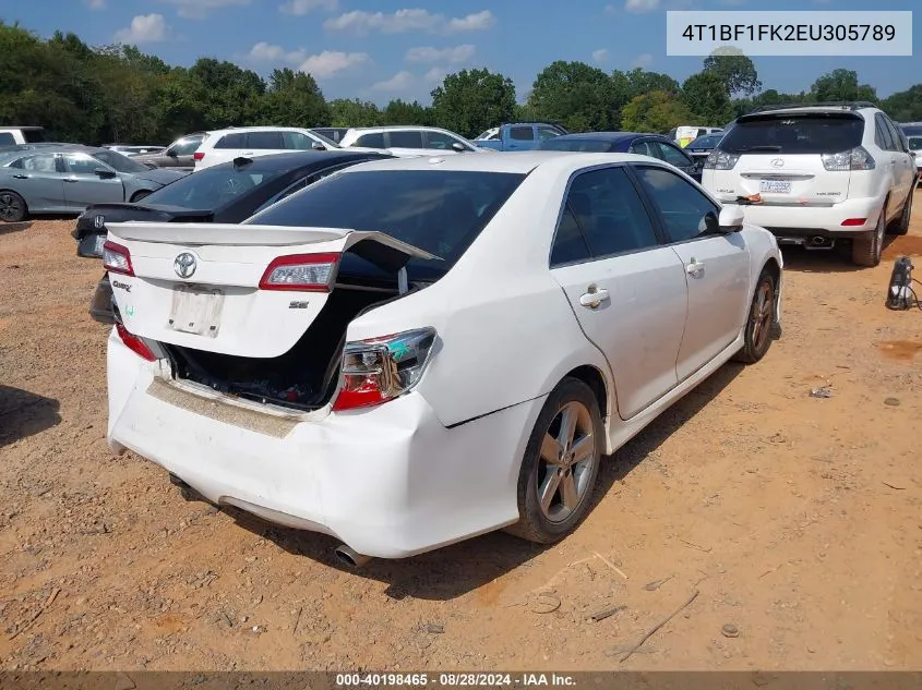 2014 Toyota Camry Se VIN: 4T1BF1FK2EU305789 Lot: 40198465