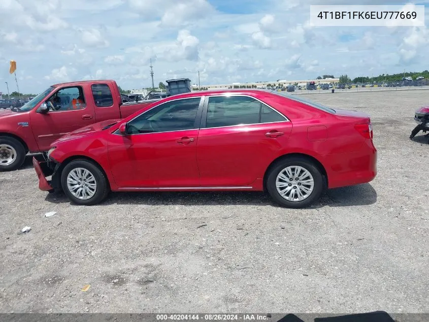 2014 Toyota Camry Le VIN: 4T1BF1FK6EU777669 Lot: 40204144