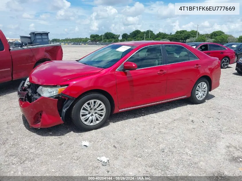 2014 Toyota Camry Le VIN: 4T1BF1FK6EU777669 Lot: 40204144