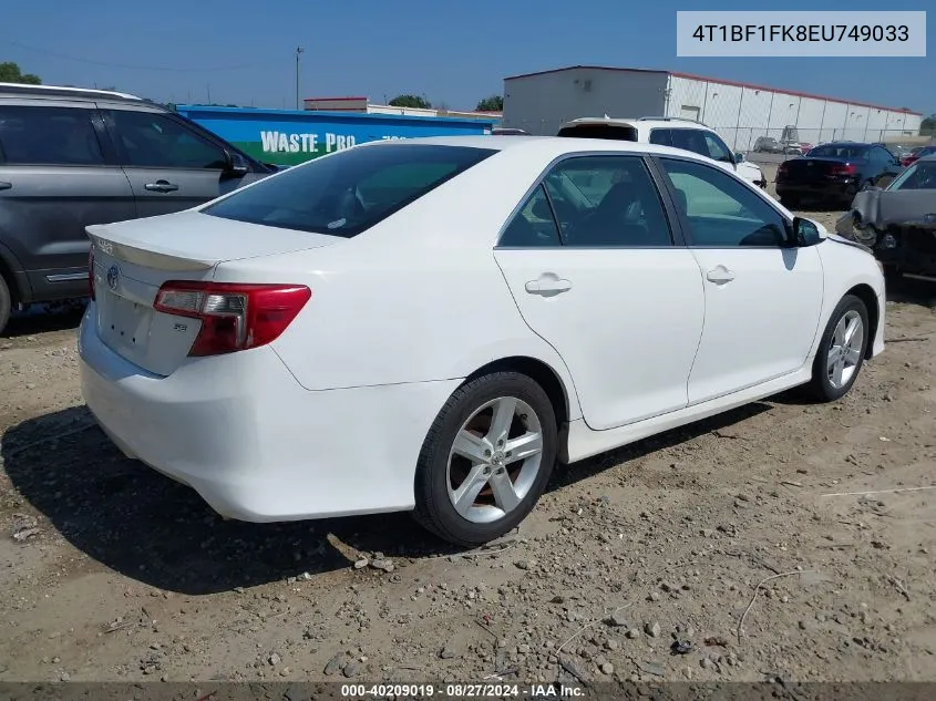 2014 Toyota Camry Se VIN: 4T1BF1FK8EU749033 Lot: 40209019