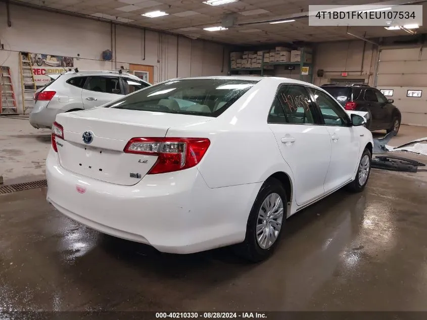 2014 Toyota Camry Hybrid Le VIN: 4T1BD1FK1EU107534 Lot: 40210330