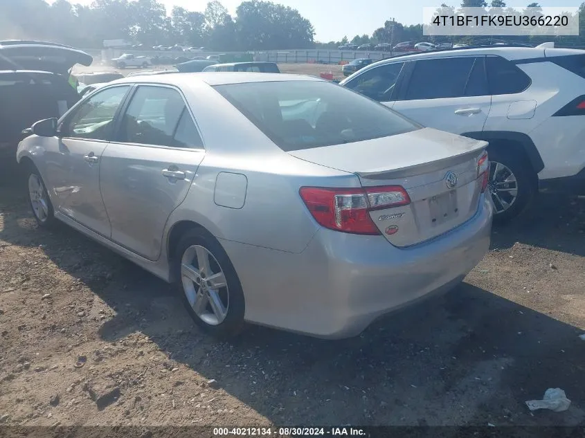 2014 Toyota Camry Se VIN: 4T1BF1FK9EU366220 Lot: 40212134