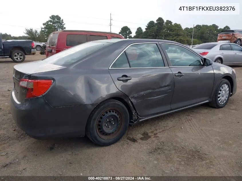 2014 Toyota Camry Le VIN: 4T1BF1FKXEU382376 Lot: 40218873