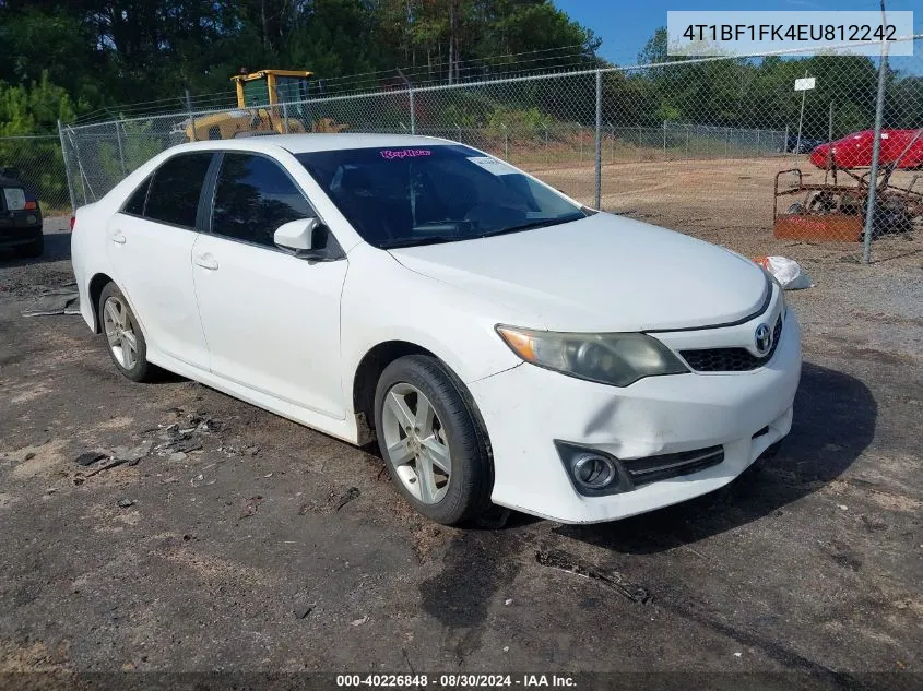 2014 Toyota Camry Se VIN: 4T1BF1FK4EU812242 Lot: 40226848