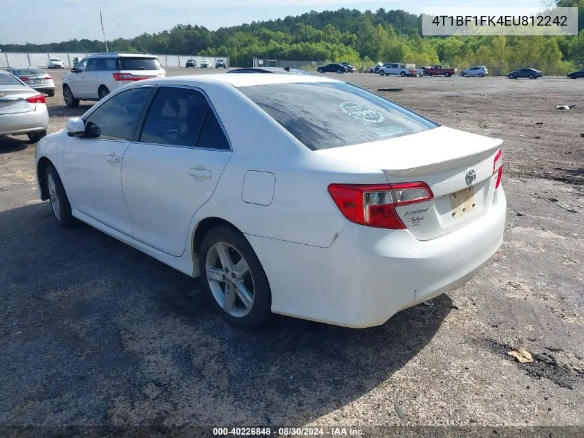 2014 Toyota Camry Se VIN: 4T1BF1FK4EU812242 Lot: 40226848