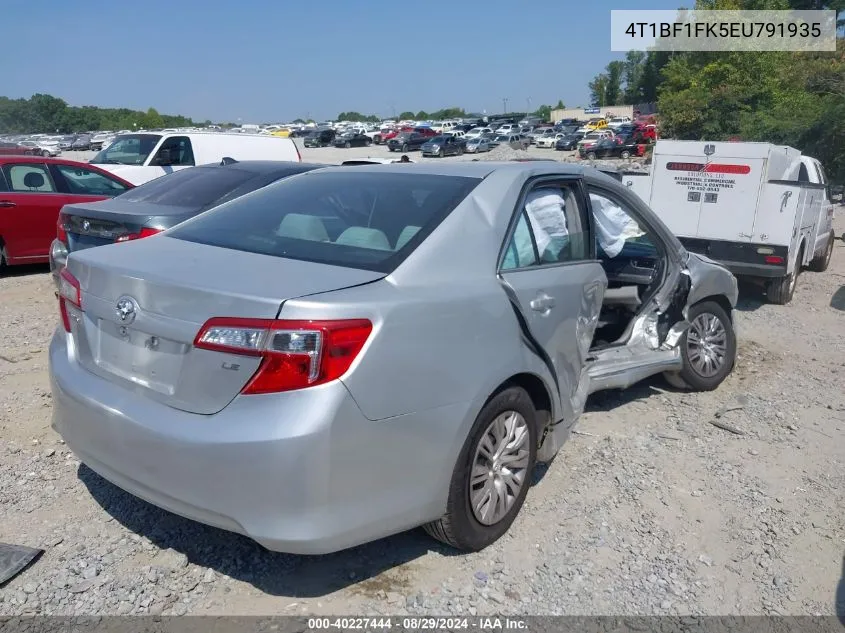 2014 Toyota Camry Le VIN: 4T1BF1FK5EU791935 Lot: 40227444