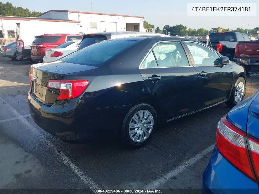 4T4BF1FK2ER374181 2014 Toyota Camry Le