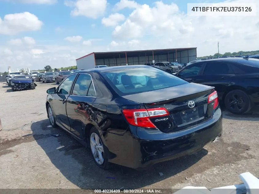 2014 Toyota Camry Se VIN: 4T1BF1FK7EU375126 Lot: 40236409