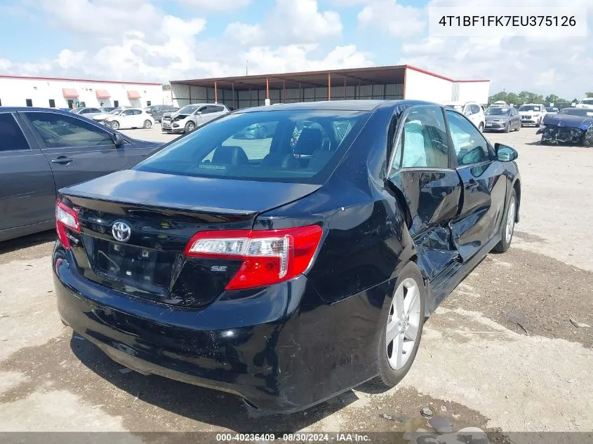 2014 Toyota Camry Se VIN: 4T1BF1FK7EU375126 Lot: 40236409