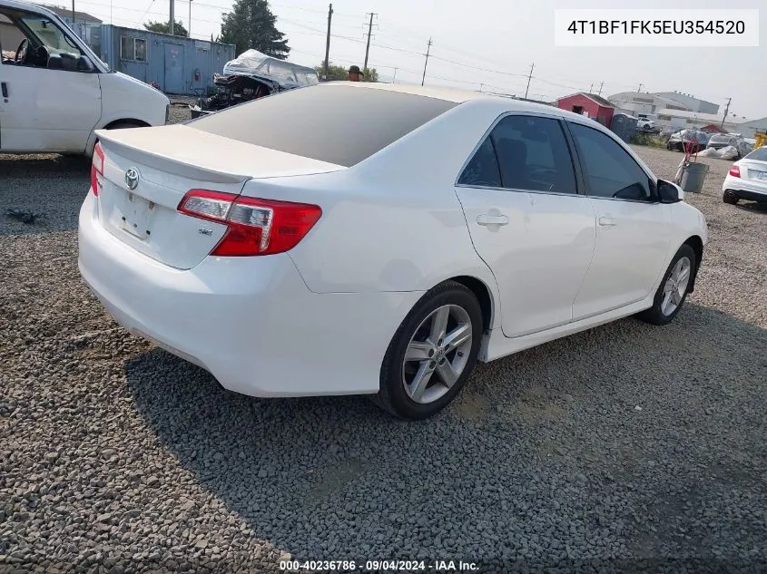 2014 Toyota Camry Se VIN: 4T1BF1FK5EU354520 Lot: 40236786