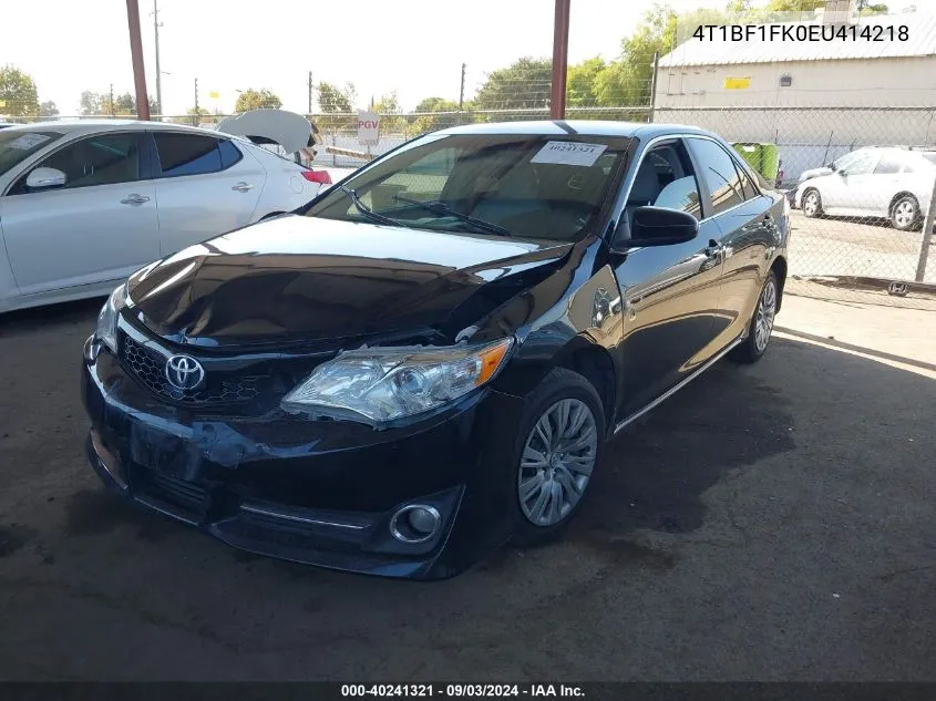 2014 Toyota Camry Le VIN: 4T1BF1FK0EU414218 Lot: 40241321