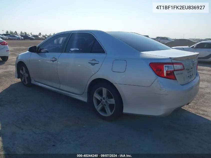 2014 Toyota Camry Se VIN: 4T1BF1FK2EU836927 Lot: 40244240