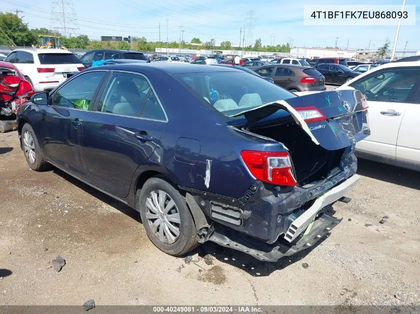 2014 Toyota Camry Le VIN: 4T1BF1FK7EU868093 Lot: 40249081