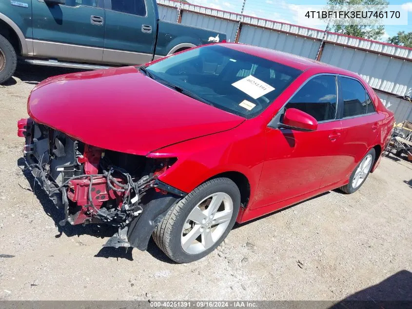 2014 Toyota Camry Se VIN: 4T1BF1FK3EU746170 Lot: 40251391