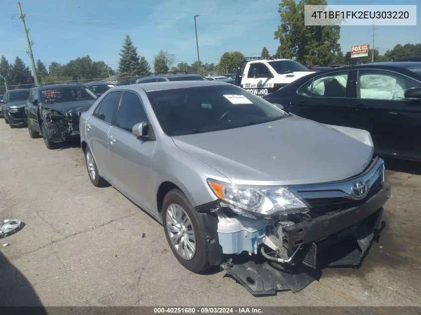 2014 Toyota Camry Le VIN: 4T1BF1FK2EU303220 Lot: 40251680