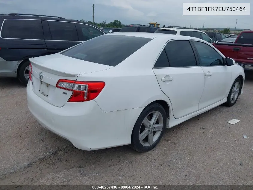 2014 Toyota Camry Se VIN: 4T1BF1FK7EU750464 Lot: 40257436