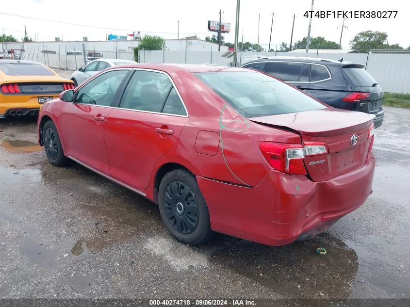 2014 Toyota Camry Le VIN: 4T4BF1FK1ER380277 Lot: 40274718