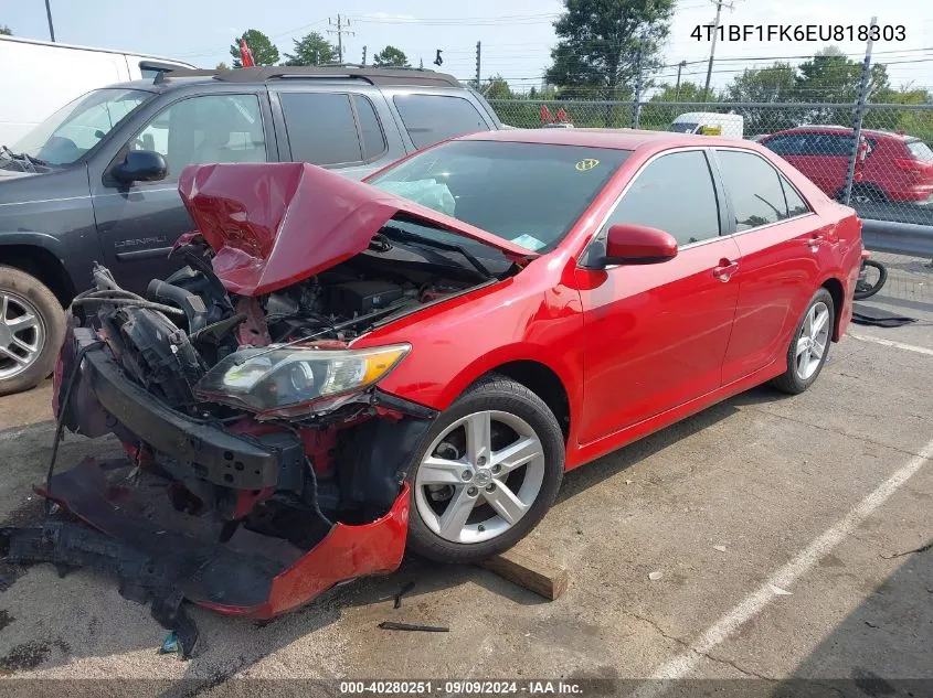 2014 Toyota Camry Se VIN: 4T1BF1FK6EU818303 Lot: 40280251