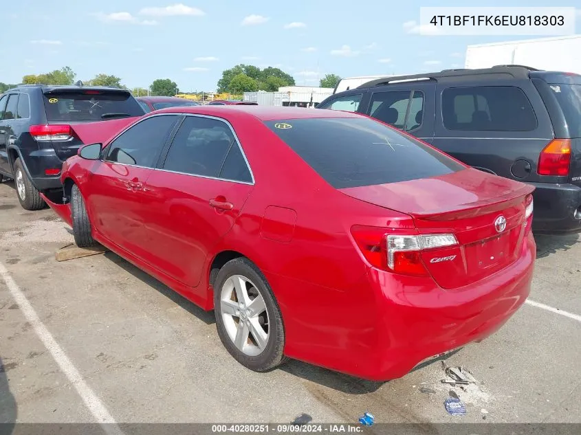 2014 Toyota Camry Se VIN: 4T1BF1FK6EU818303 Lot: 40280251