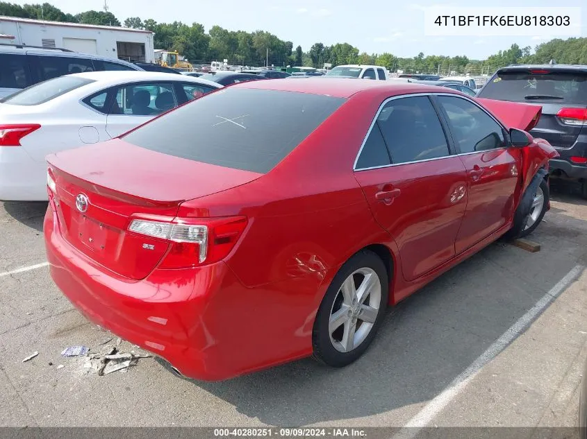 2014 Toyota Camry Se VIN: 4T1BF1FK6EU818303 Lot: 40280251