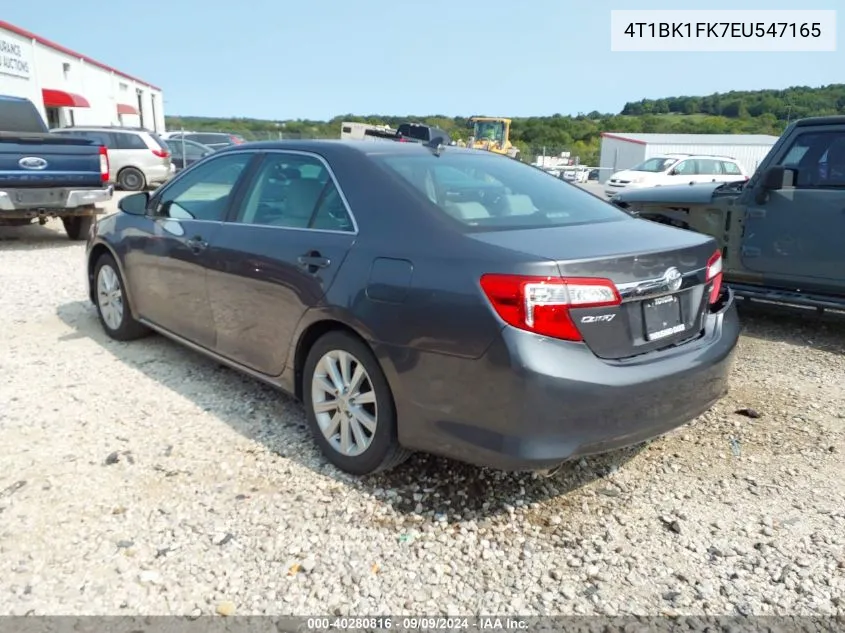 2014 Toyota Camry Xle V6 VIN: 4T1BK1FK7EU547165 Lot: 40280816