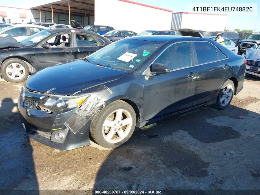 2014 Toyota Camry Se VIN: 4T1BF1FK4EU748820 Lot: 40289787