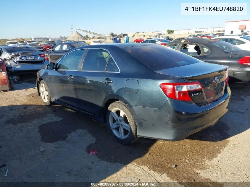 2014 Toyota Camry Se VIN: 4T1BF1FK4EU748820 Lot: 40289787