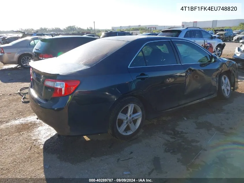 2014 Toyota Camry Se VIN: 4T1BF1FK4EU748820 Lot: 40289787