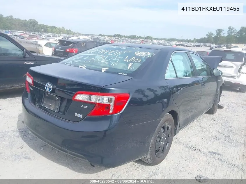 4T1BD1FKXEU119455 2014 Toyota Camry Hybrid Le