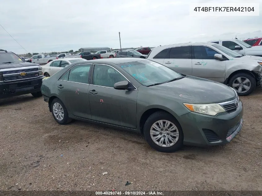 2014 Toyota Camry L VIN: 4T4BF1FK7ER442104 Lot: 40293745