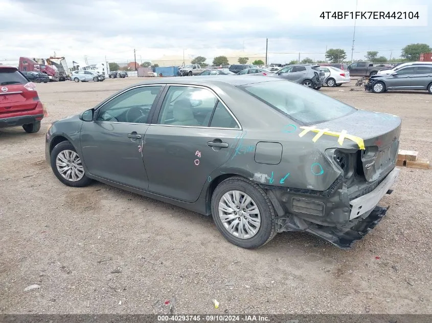 2014 Toyota Camry L VIN: 4T4BF1FK7ER442104 Lot: 40293745