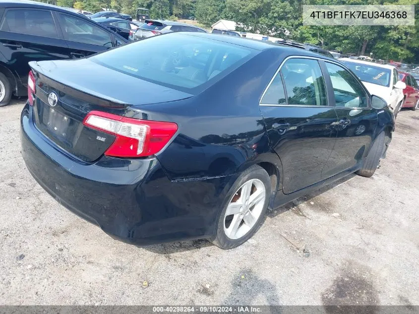 2014 Toyota Camry Se VIN: 4T1BF1FK7EU346368 Lot: 40298264