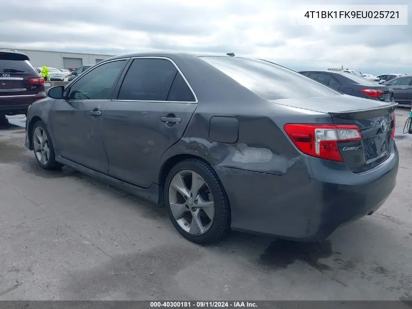 2014 Toyota Camry Se V6 VIN: 4T1BK1FK9EU025721 Lot: 40300181