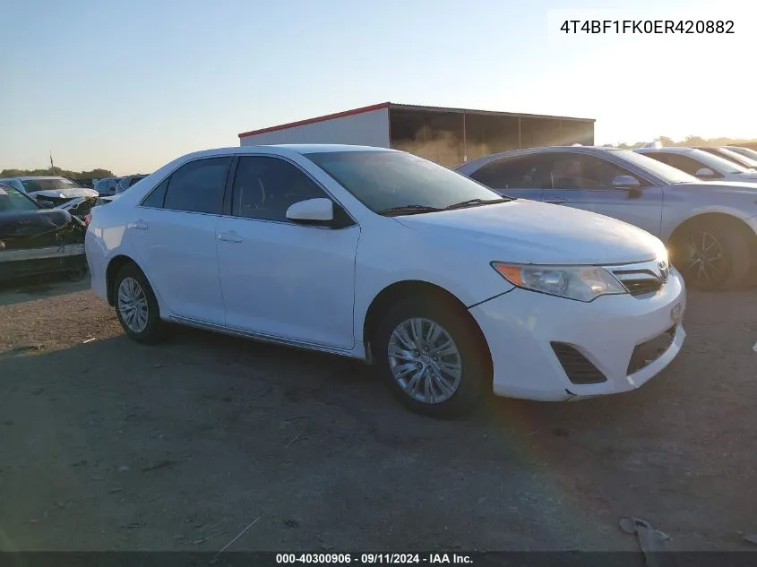 2014 Toyota Camry Le VIN: 4T4BF1FK0ER420882 Lot: 40300906