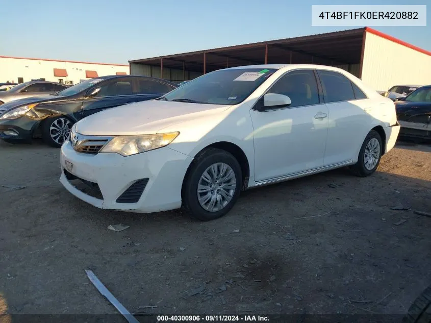 2014 Toyota Camry Le VIN: 4T4BF1FK0ER420882 Lot: 40300906