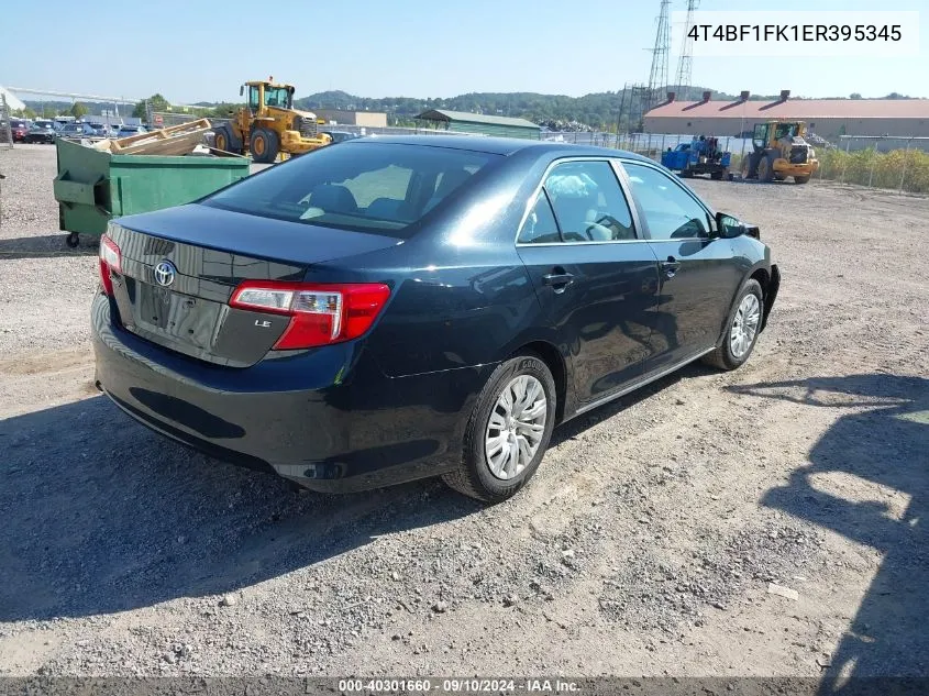 2014 Toyota Camry L/Se/Le/Xle VIN: 4T4BF1FK1ER395345 Lot: 40301660