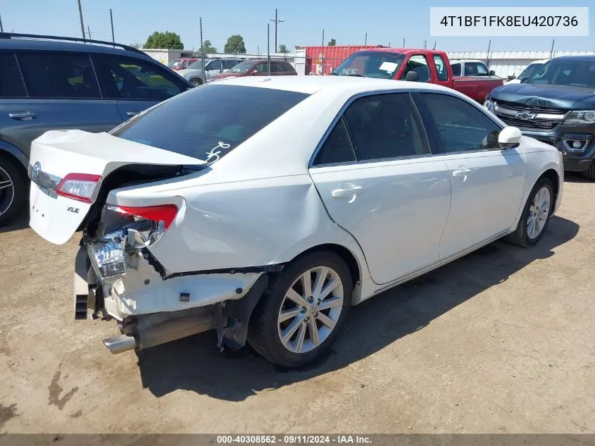 2014 Toyota Camry Xle VIN: 4T1BF1FK8EU420736 Lot: 40308562