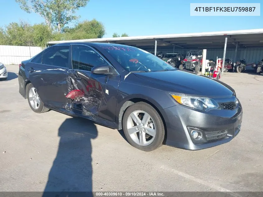 2014 Toyota Camry Se VIN: 4T1BF1FK3EU759887 Lot: 40309610