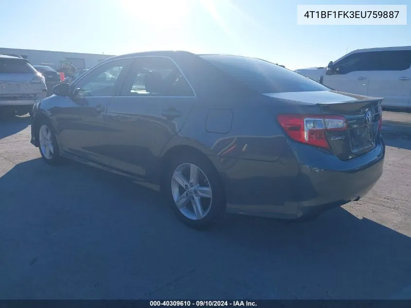 2014 Toyota Camry Se VIN: 4T1BF1FK3EU759887 Lot: 40309610