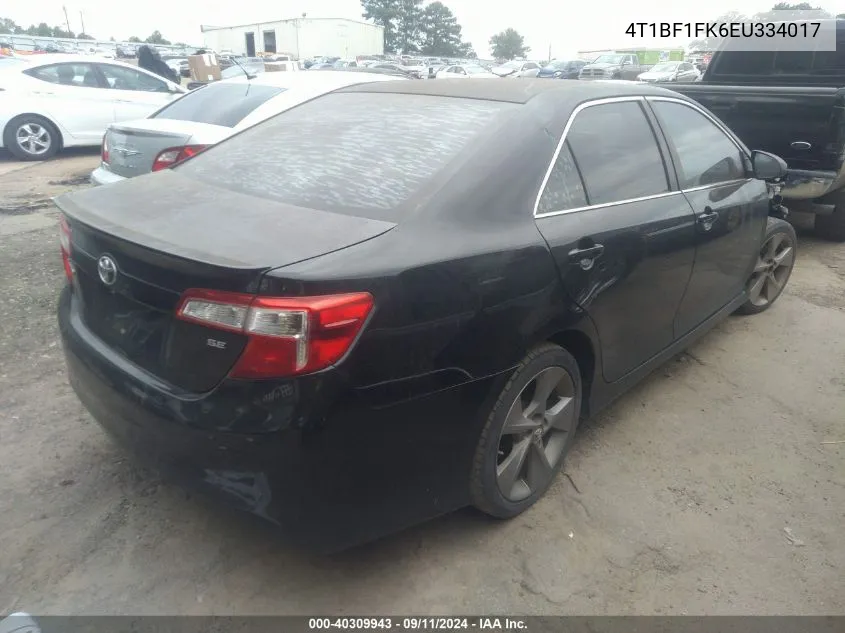 2014 Toyota Camry Se Sport VIN: 4T1BF1FK6EU334017 Lot: 40309943