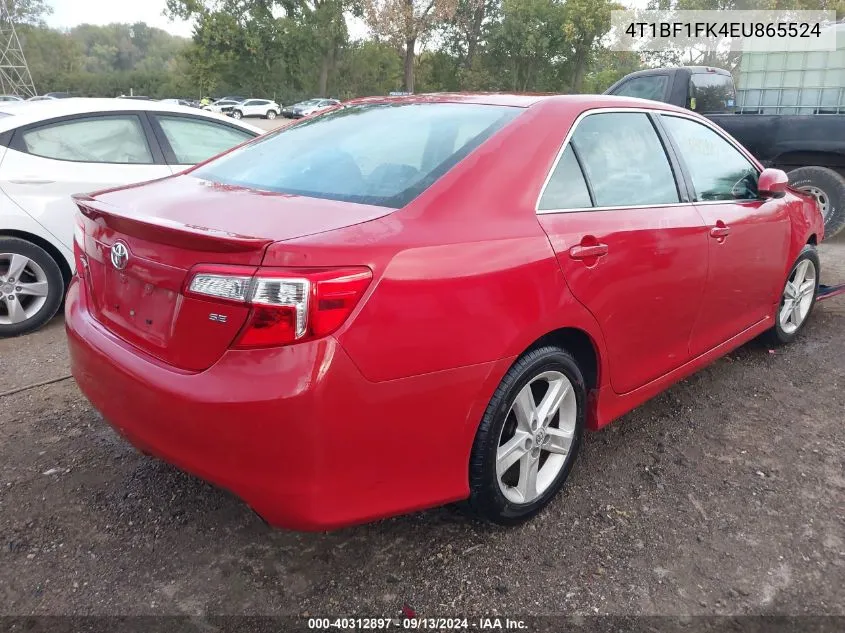 2014 Toyota Camry L/Se/Le/Xle VIN: 4T1BF1FK4EU865524 Lot: 40312897