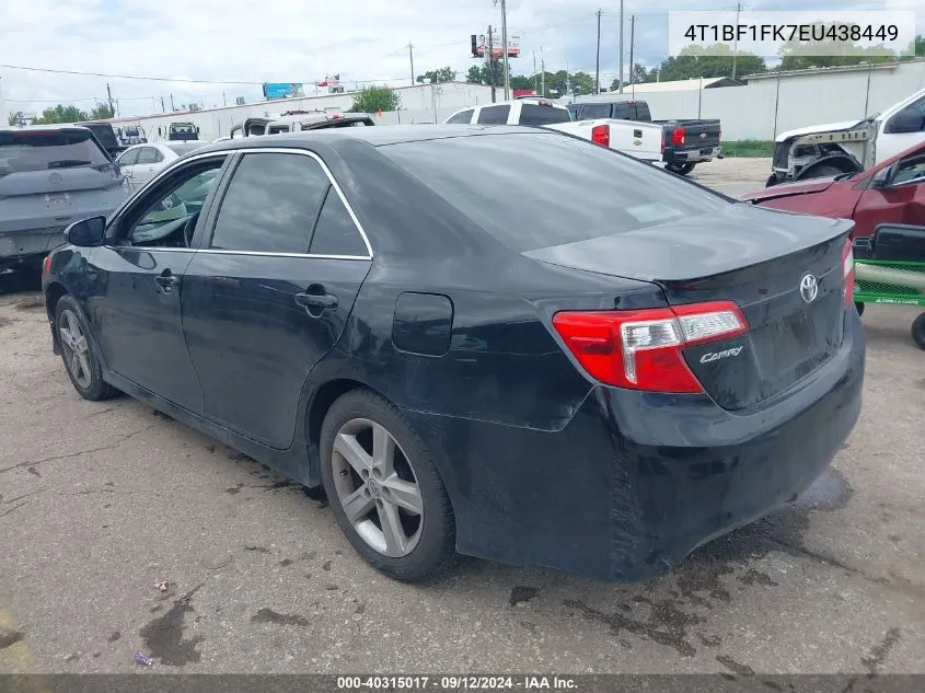 2014 Toyota Camry Se VIN: 4T1BF1FK7EU438449 Lot: 40315017