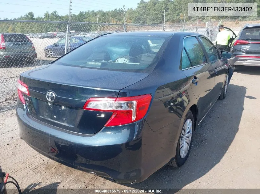 2014 Toyota Camry Le VIN: 4T4BF1FK3ER433402 Lot: 40315579