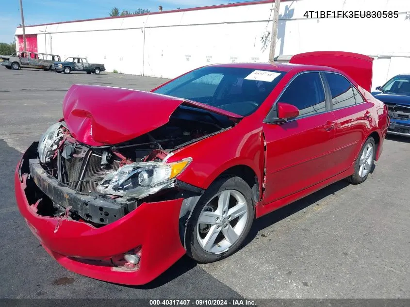 2014 Toyota Camry Se VIN: 4T1BF1FK3EU830585 Lot: 40317407