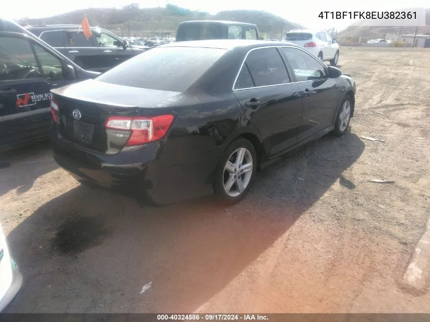 2014 Toyota Camry Se VIN: 4T1BF1FK8EU382361 Lot: 40324586