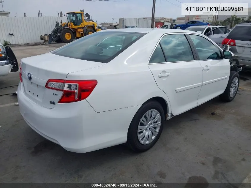 4T1BD1FK1EU099581 2014 Toyota Camry Hybrid Le