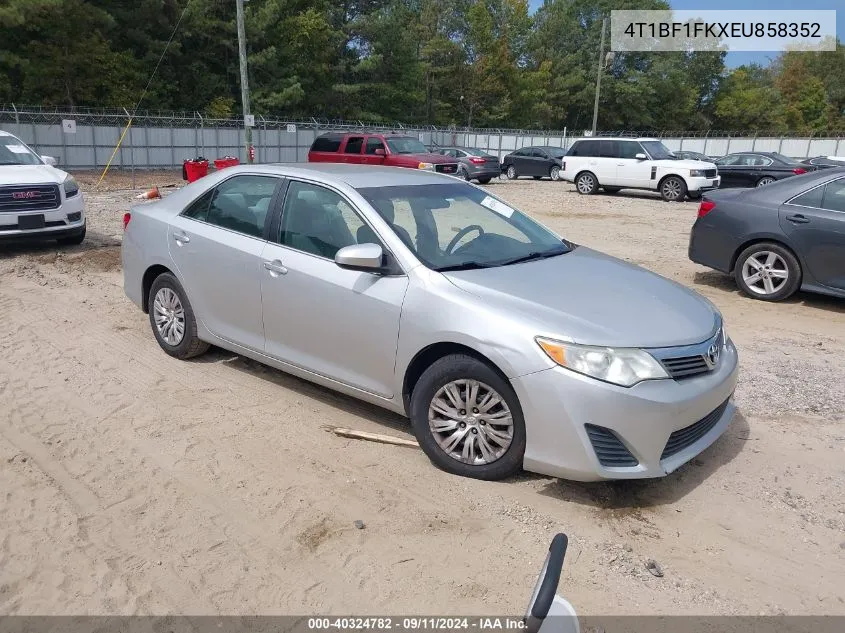 2014 Toyota Camry L VIN: 4T1BF1FKXEU858352 Lot: 40324782