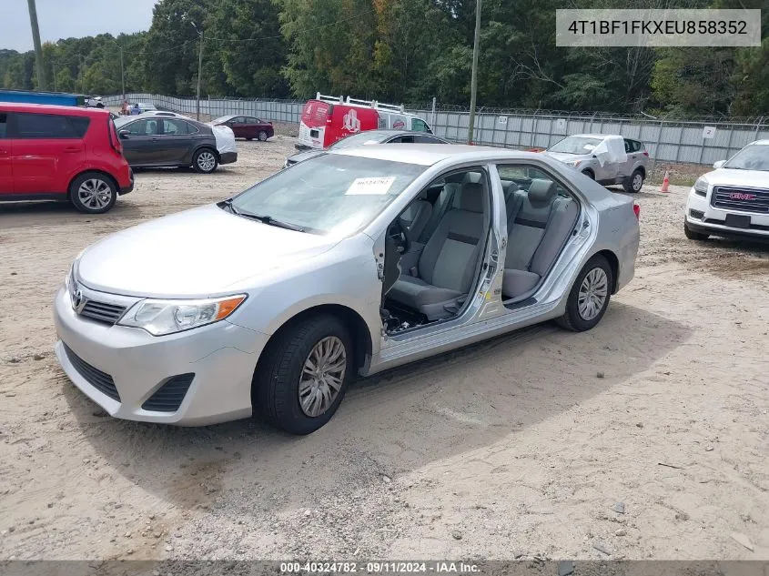 2014 Toyota Camry L VIN: 4T1BF1FKXEU858352 Lot: 40324782